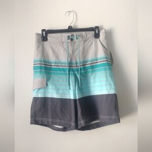 Men's Gray and Blue Swim Shorts Size Small - NWT
